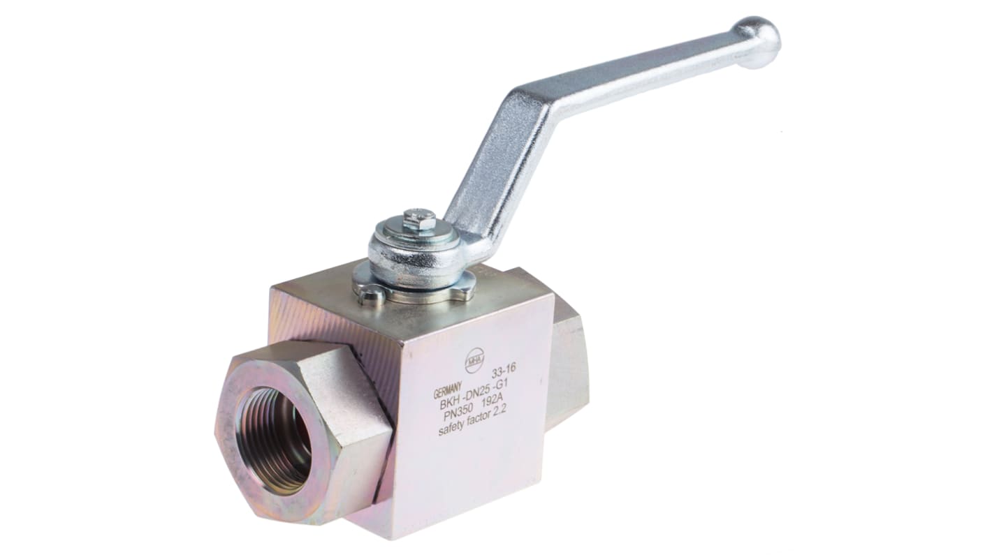 RS PRO Zinc Passivated Steel Hydraulic Ball Valve G 1