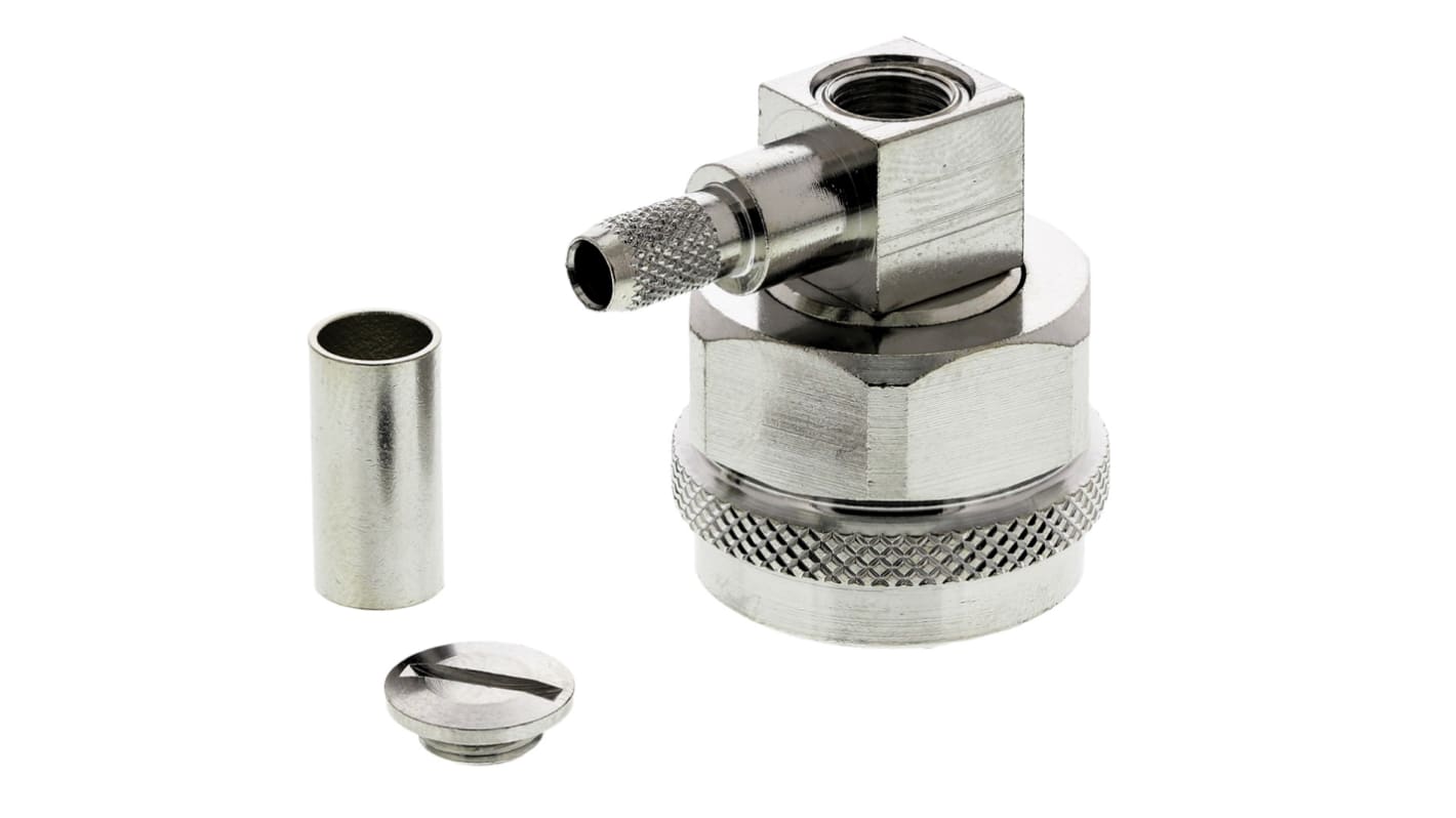 Connettore coassiale Angolo destro Telegartner, Maschio, 50Ω, Montaggio su cavo