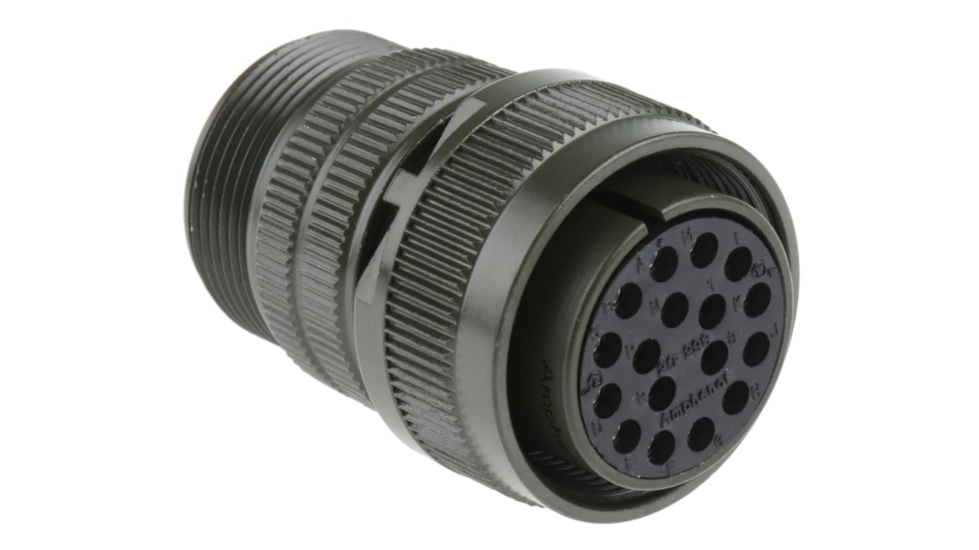 Amphenol Industrial, MS3106A, Copper Alloy 17 Way Cable Mount MIL Spec Circular Connector, Socket Contacts,Shell Size