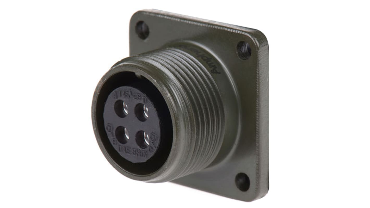 Amphenol Industrial, MS3102A 4 Way Box Mount MIL Spec Circular Connector Receptacle, Socket Contacts,Shell Size 14S,