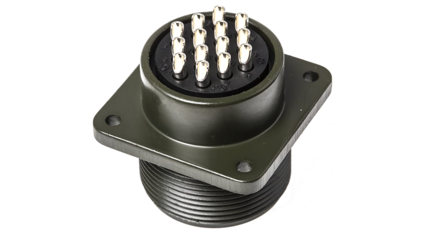 Amphenol Industrial, MS3102A, Copper Alloy 14 Way Box Mount MIL Spec Circular Connector Receptacle, Socket