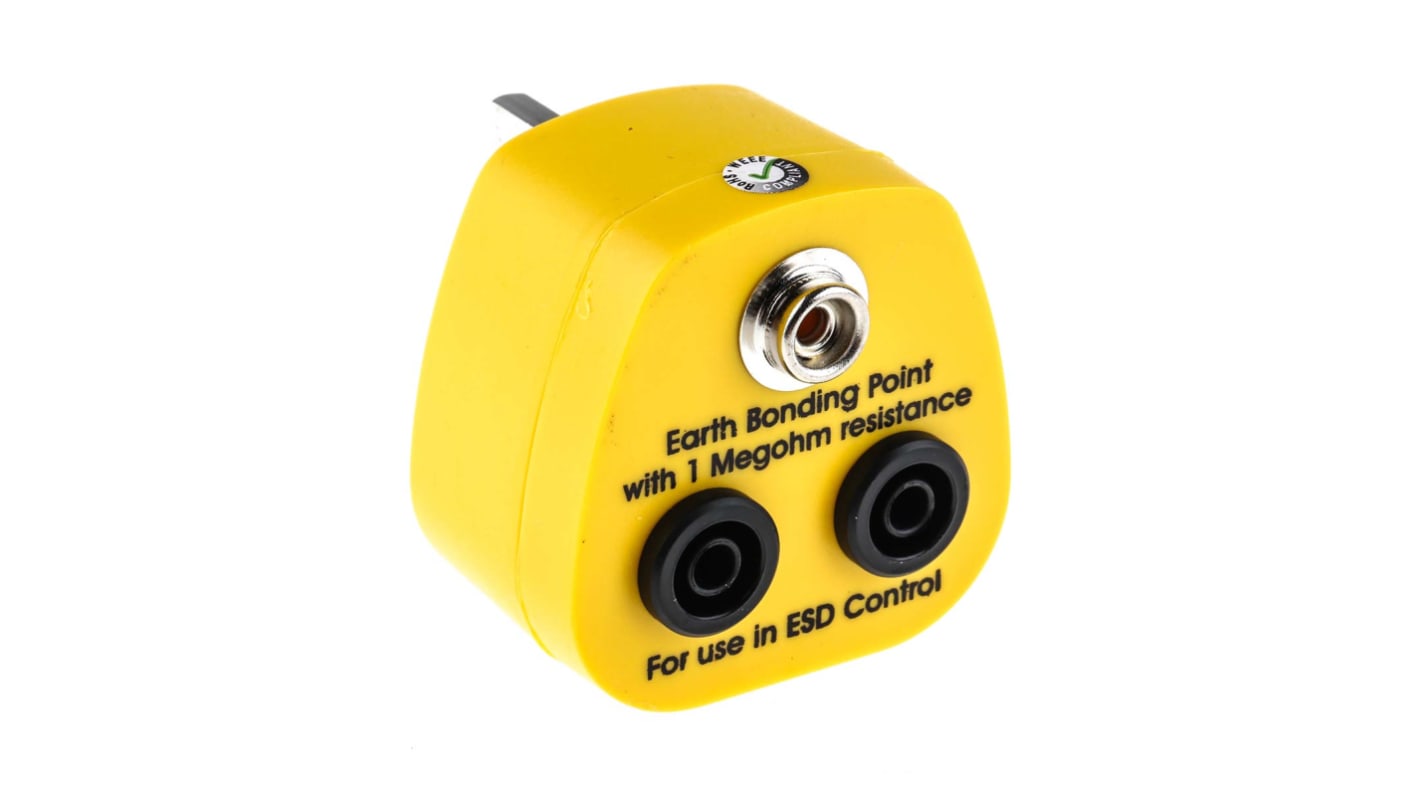 RS PRO ESD Earth Bonding Plug With 10 mm Stud, Banana Socket x 2