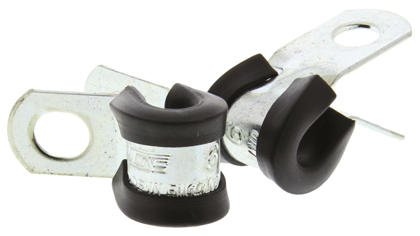 JCS 6mm Black, Zinc Plated Steel P Clip