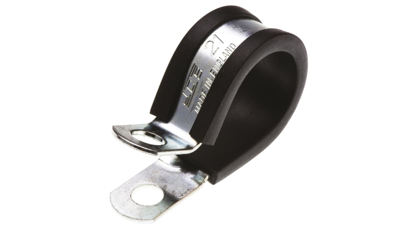 JCS 21mm Black, Zinc Plated Steel P Clip