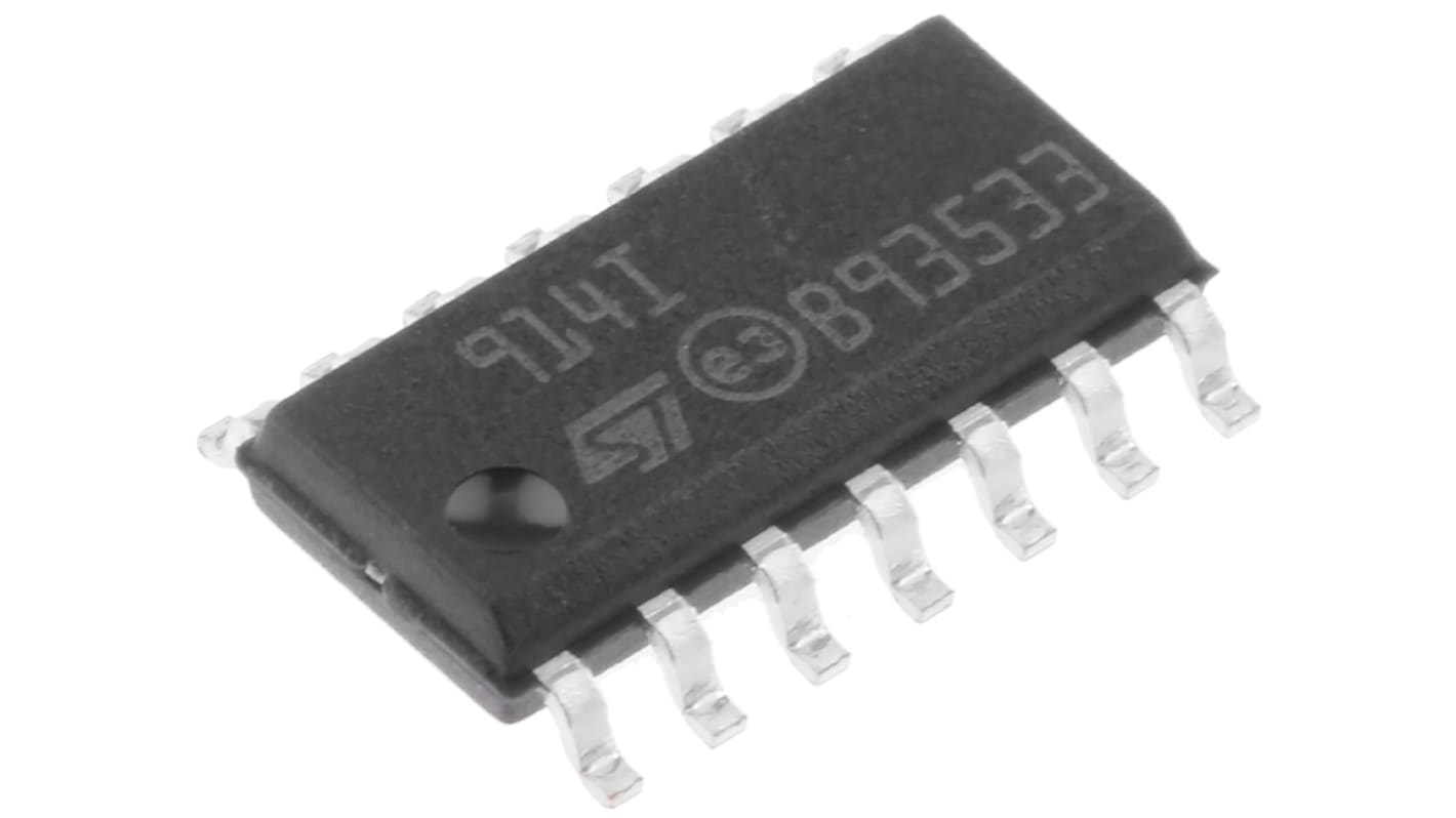 Operační zesilovač TS914ID Nízký výkon 3 → 15 V 1MHz, SOIC, počet kolíků: 14 Vstup/výstup rail-to-rail