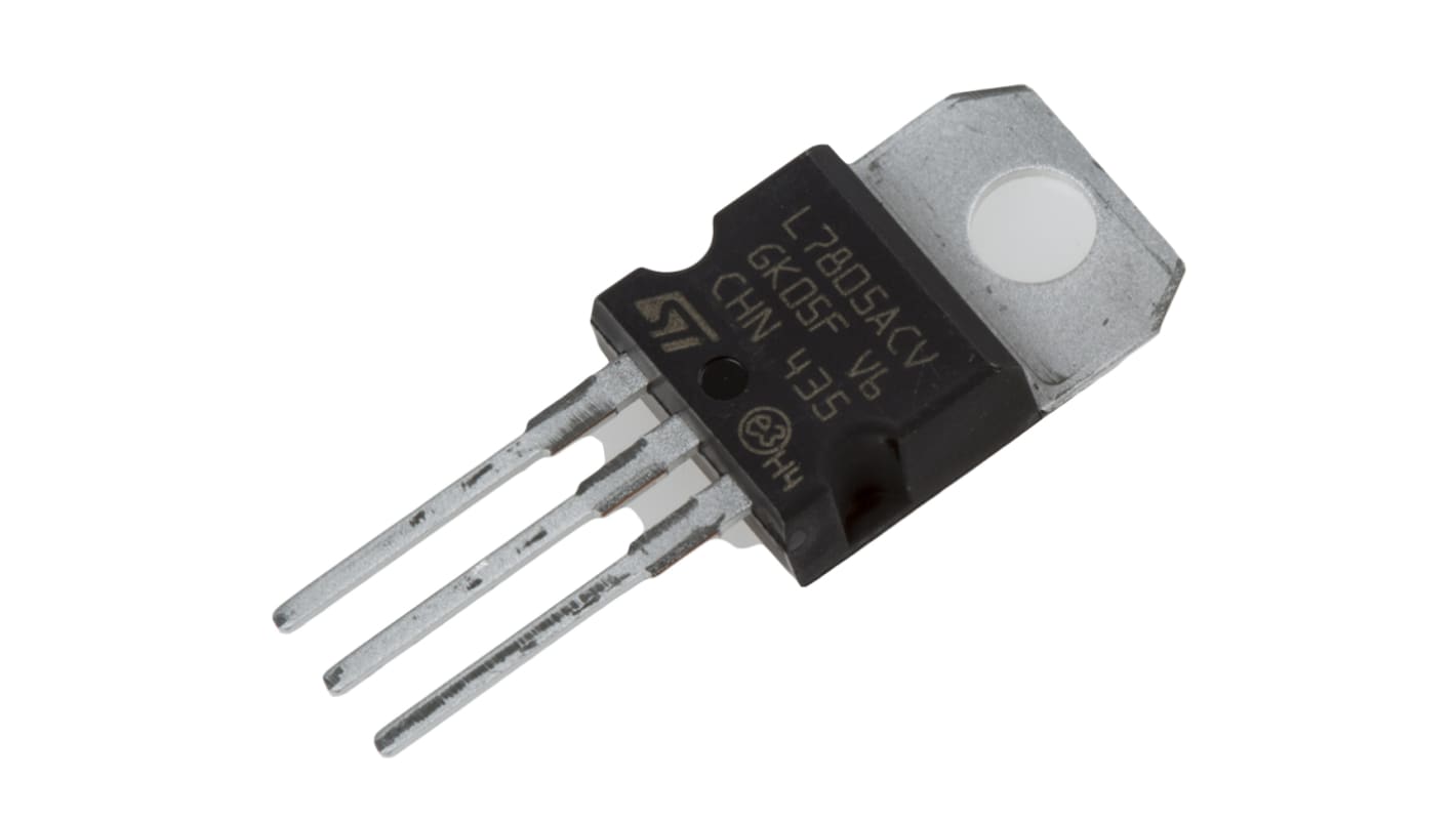 STMicroelectronics, 5 V Linear Voltage Regulator, 1A, 1-Channel, 2% 3-Pin, TO-220 L7805ACV