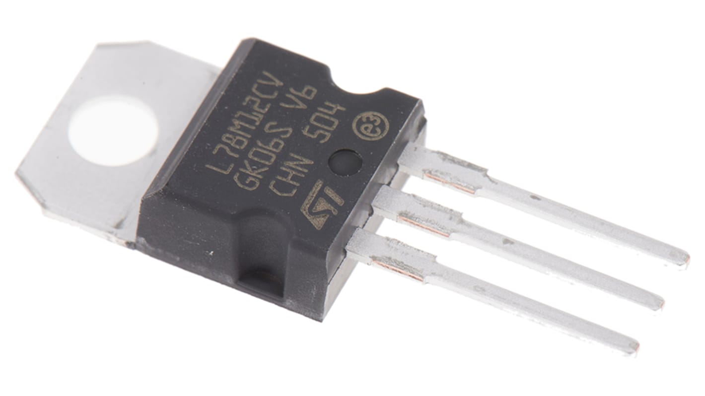 STMicroelectronics 线性稳压芯片, 12 V输出, 500mA最大输出, 单路输出, TO-220, 3针, 通孔安装, 0 °C→+150 °C