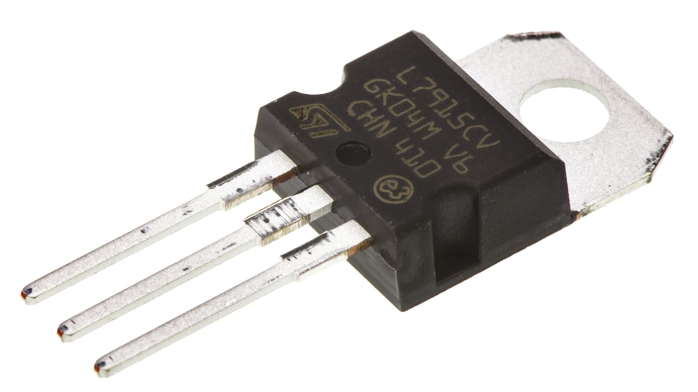 STMicroelectronics 线性稳压芯片, -15 V输出, 1.5A最大输出, 单路输出, TO-220, 3针, 通孔安装, 0 °C→+150 °C