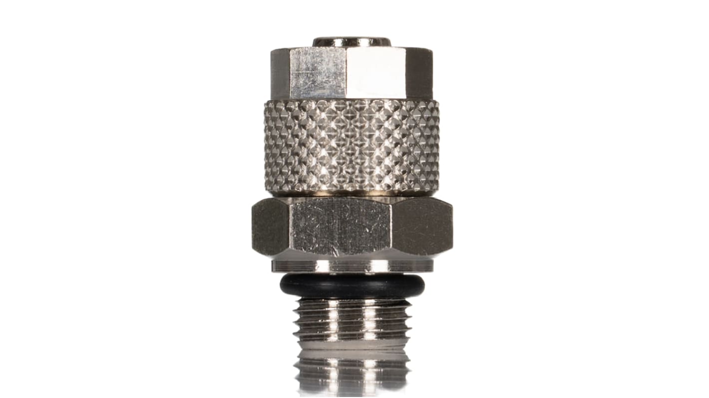 RS PRO Straight Threaded Adaptor, G 1/8 Male to Push In 8 mm, Threaded-to-Tube Connection Style