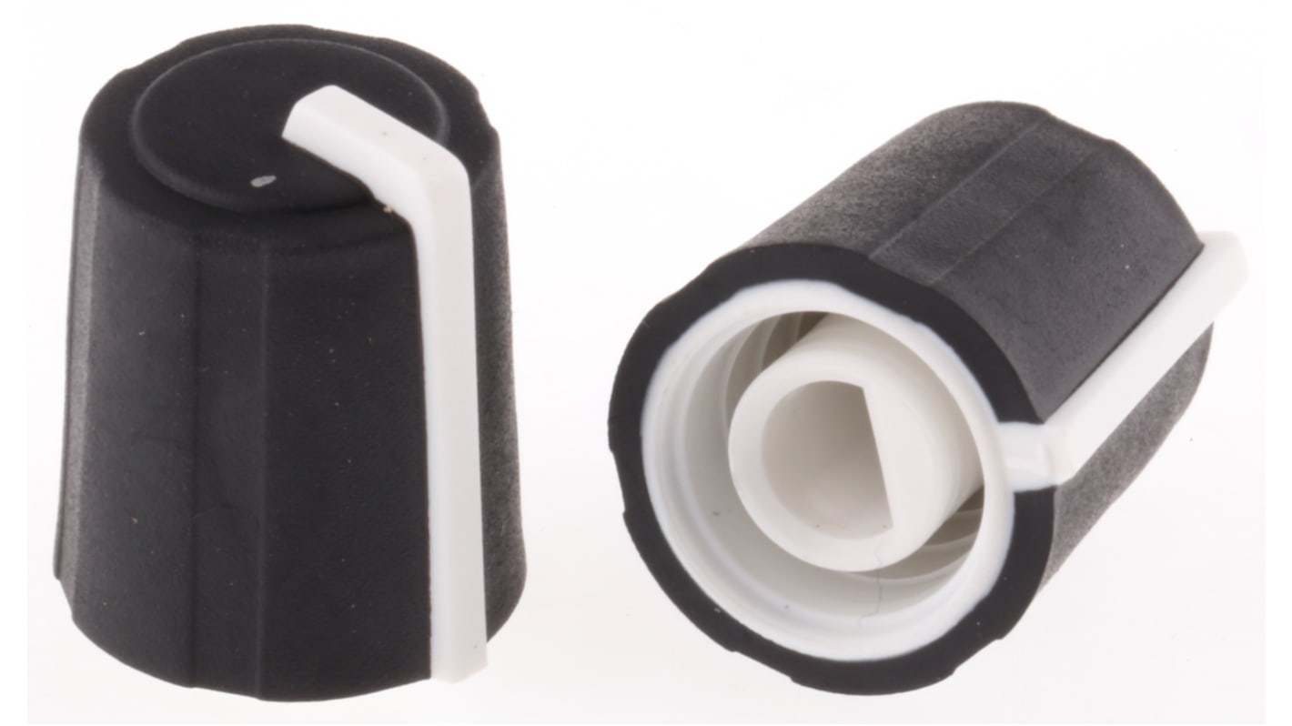Sifam TPE/PP ノブ, 4mm, D字型軸 直径:11.5mm, ソフトタッチプッシュオン
