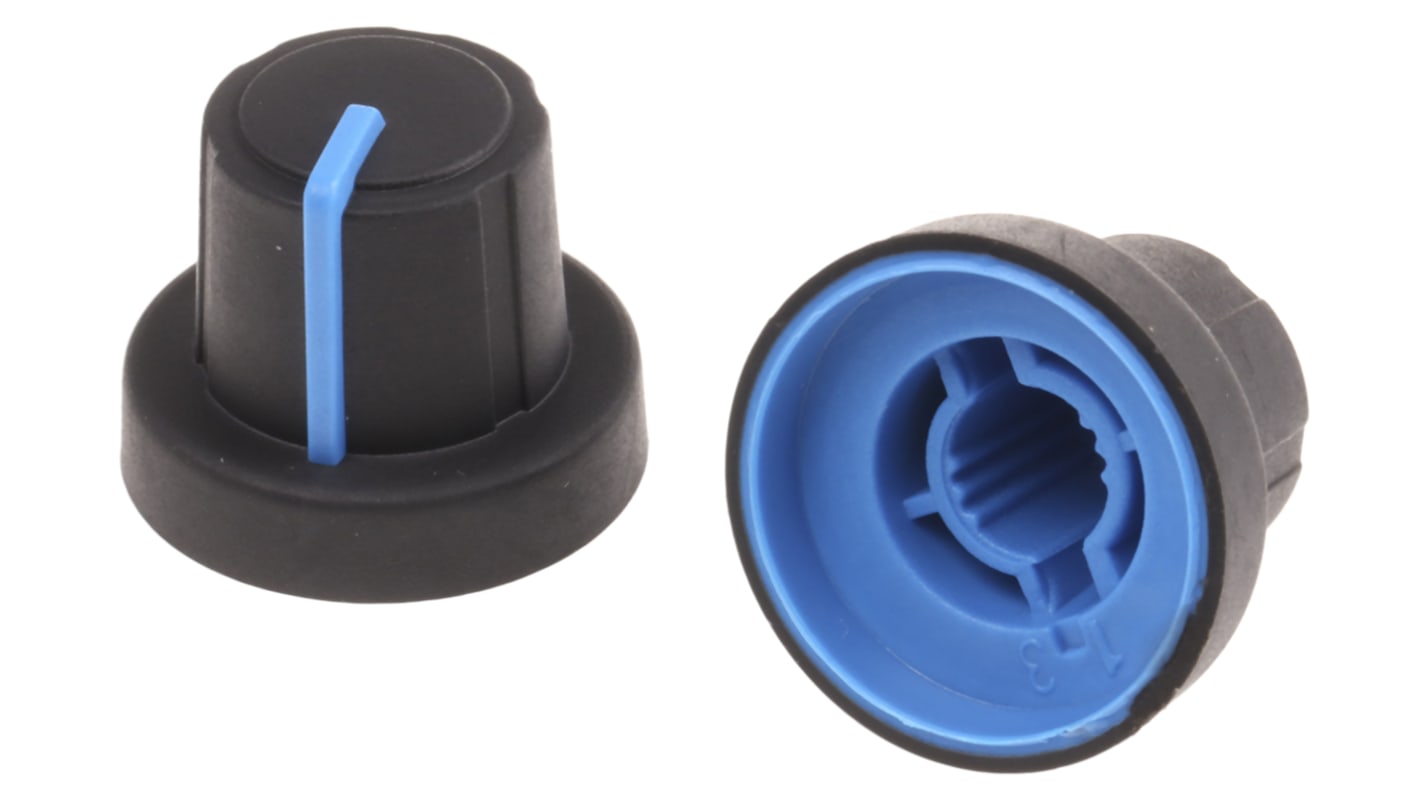 Sifam TPE/PP ノブ, 6mm, スプライン軸 直径:18.9mm, ソフトタッチプッシュオン
