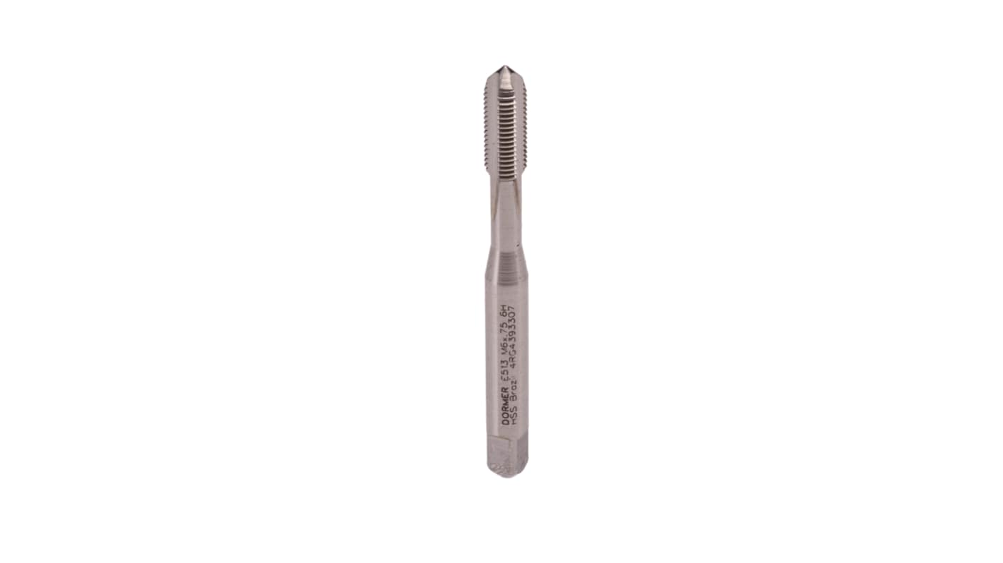 Dormer Threading Tap, M6 Thread, 0.75mm Pitch, Metric Fine Standard, Machine Tap