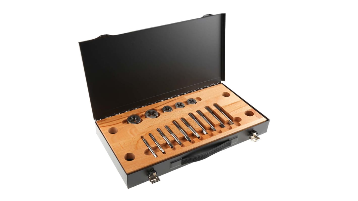 RS PRO 14 Piece HSS Thread Tap Die Set 1 4 in UNF 1 2 in UNF Taps 1 4 in UNF 1 2 in UNF Dies RS