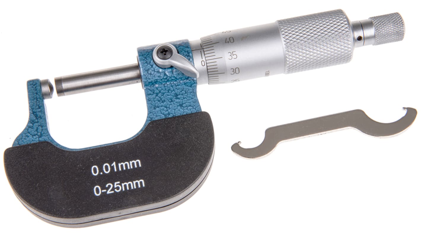 RS PRO Mikrometer Spezial-Messschraube Metrisch, 0mm bis 25mm / ±0,01 mm, ISO-kalibriert