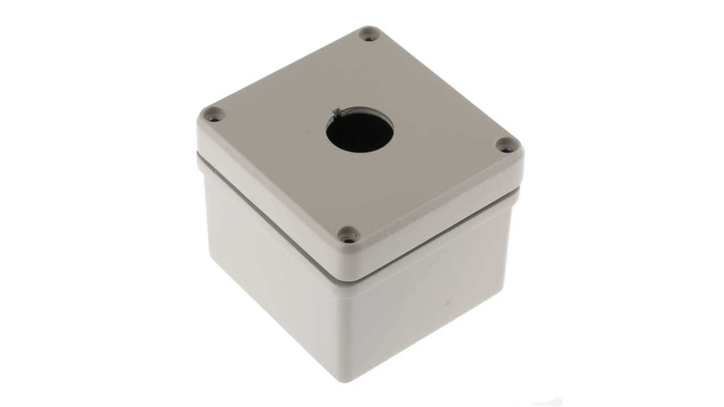 Eaton RAL7032 Aluminium RMQ Titan Push Button Enclosure - 1 Hole 22mm Diameter