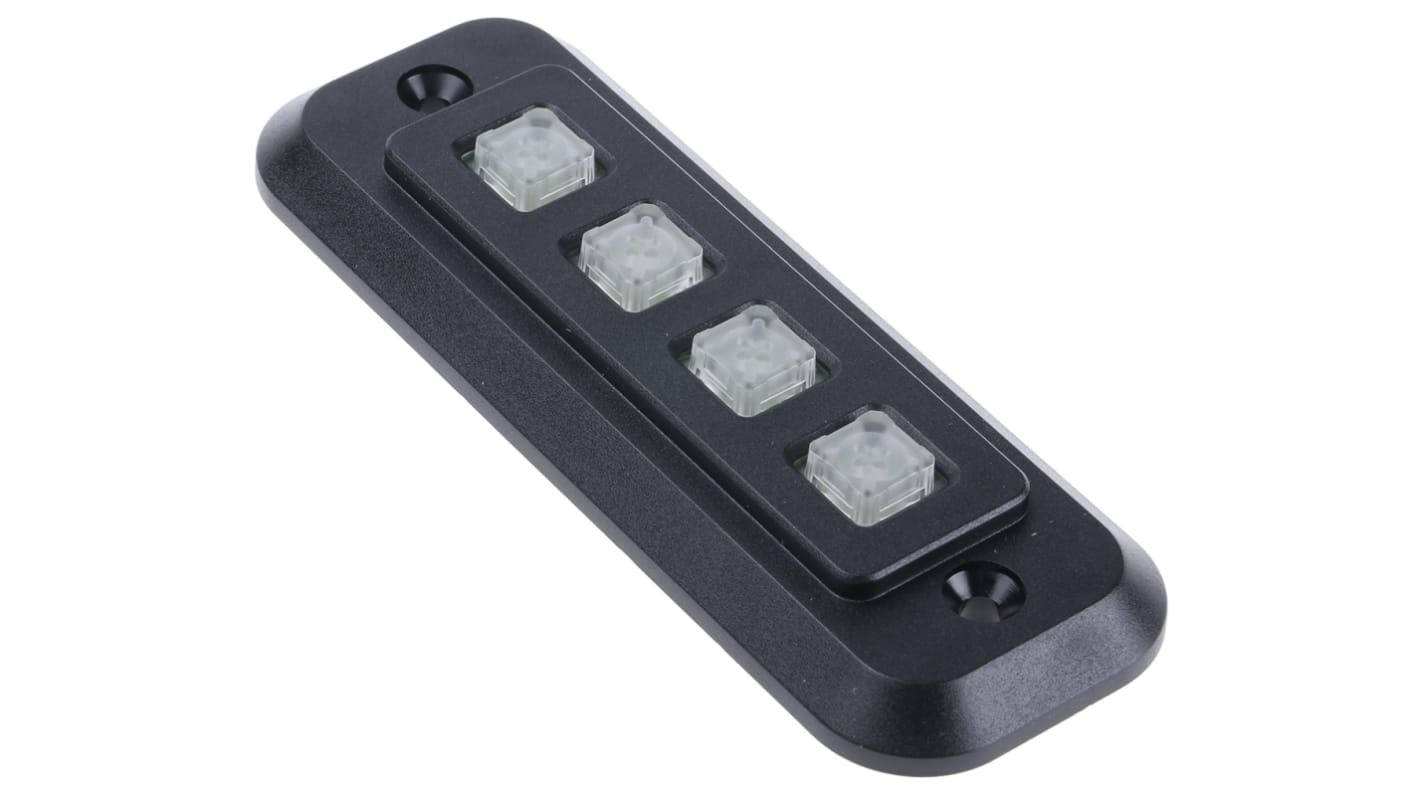 Tastierino 4 x 1 a 4 tasti IP54 in Polimero colore Nero