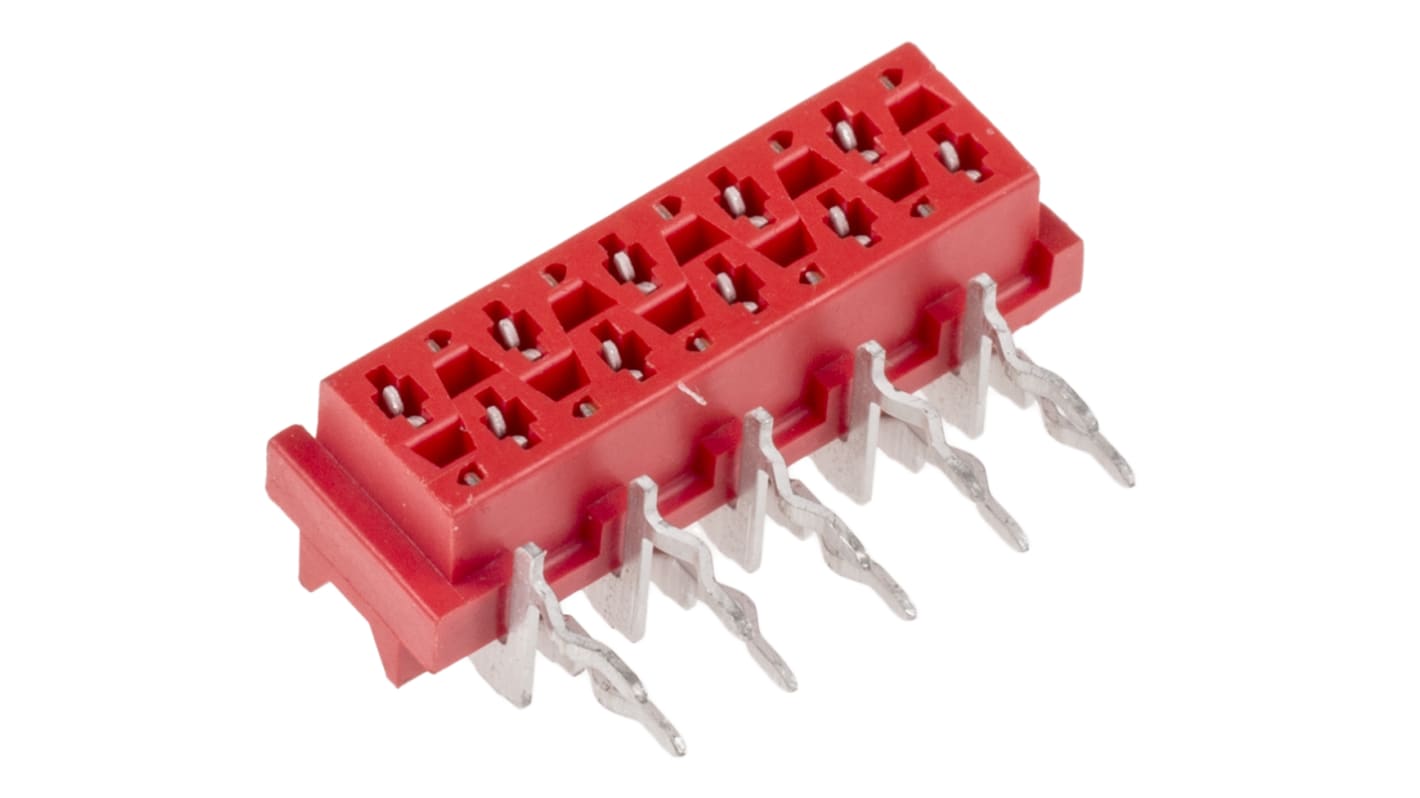 Gniazdo PCB 10 -pinowe 2 -rzędowe raster: 2.54mm Żeńskie na płytkę Kąt Proste Przewlekany