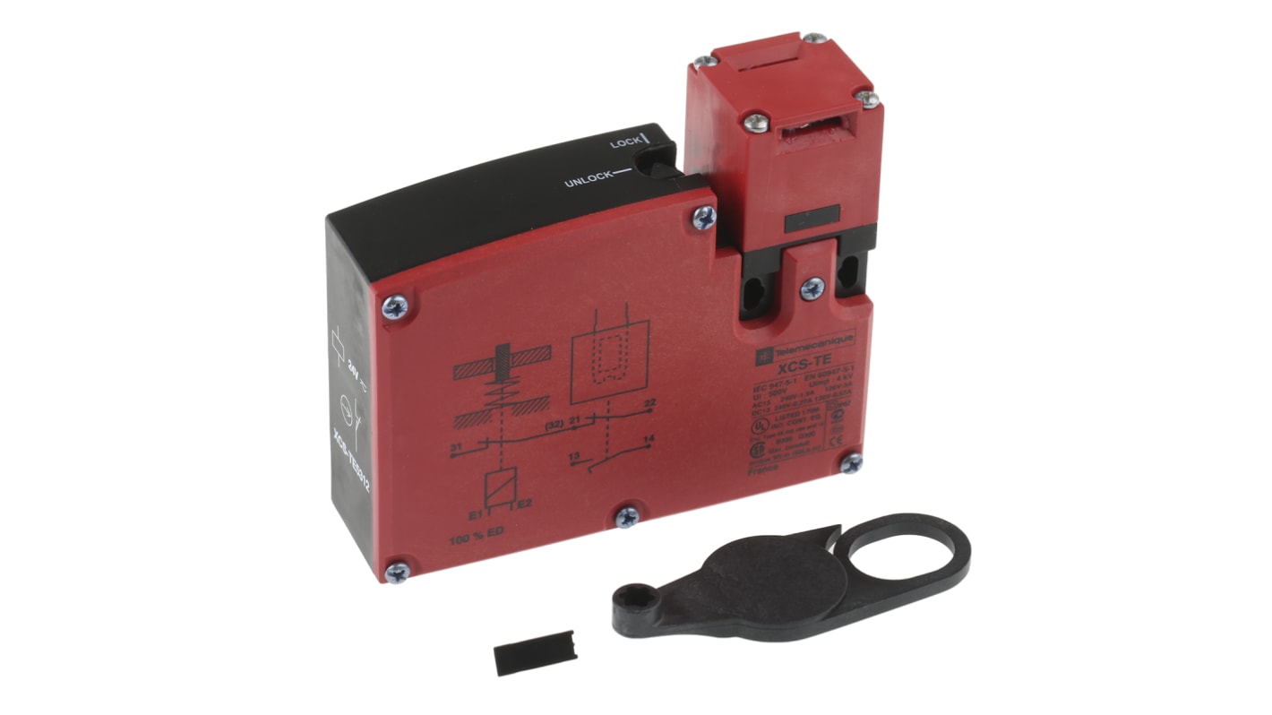 Telemecanique Sensors XCS-TE Series Solenoid Interlock Switch, Power to Unlock, 24V ac/dc