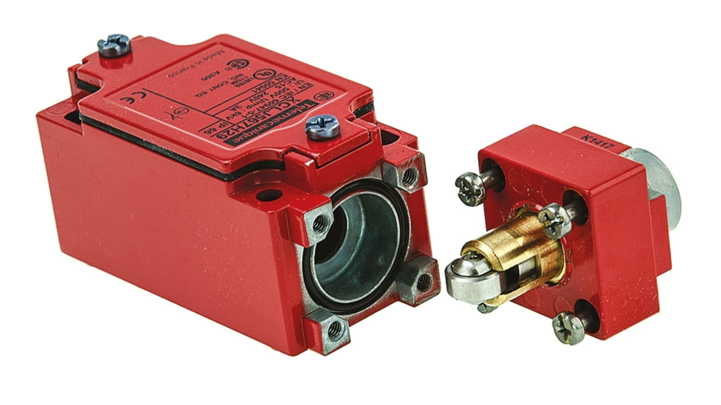 Telemecanique Sensors XCLJ Series Roller Plunger Limit Switch, NO/NC, IP66, Zinc Alloy Housing