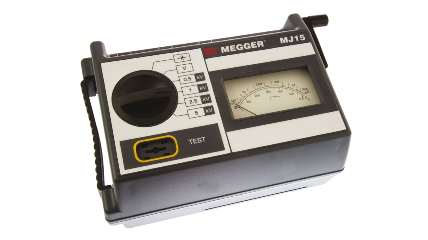 Megger MJ15 Insulation Tester, 500V Min, 5000V Max, 20GΩ Max, CAT I 600V