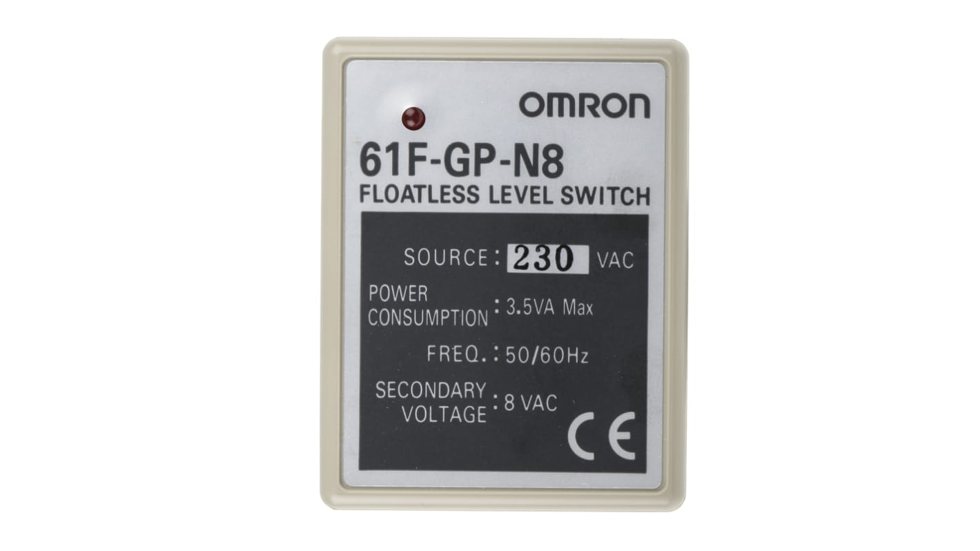 Omron 电极式液位控制器, 230 V 交流电源, 1输入, -10°C至+55°C, 61FGPN8230AC