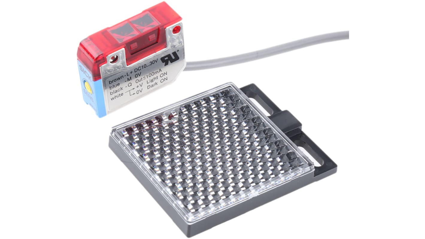 Sick Retroreflective Photoelectric Sensor, Block Sensor, 0.1 → 0.8 m Detection Range