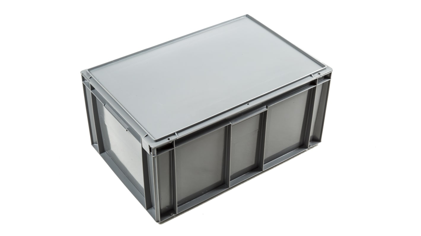 Caja de almacenamiento Schoeller Allibert de Plástico Gris, de 54L, 291mm x 400mm x 600mm