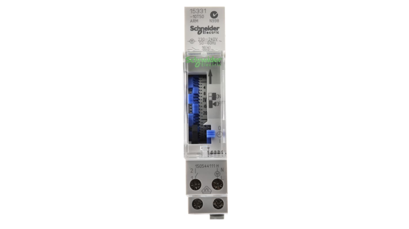 Schneider Electric Analogue DIN Rail Time Switch 230 V ac, 1-Channel