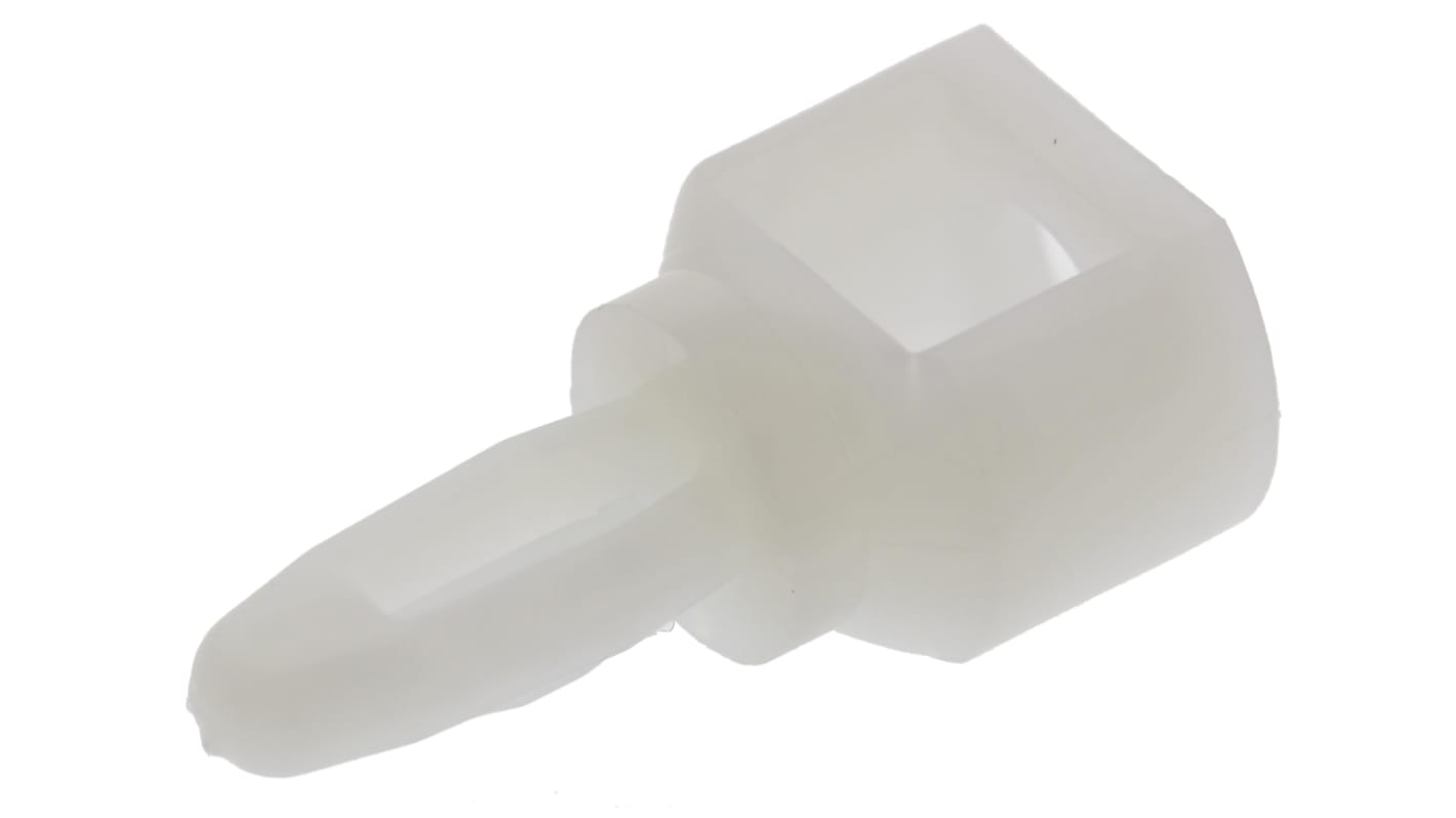 SRLCBS 6 01, 9.5mm High Nylon Snap Rivet Support for 4mm PCB Hole, 10.2mm Base