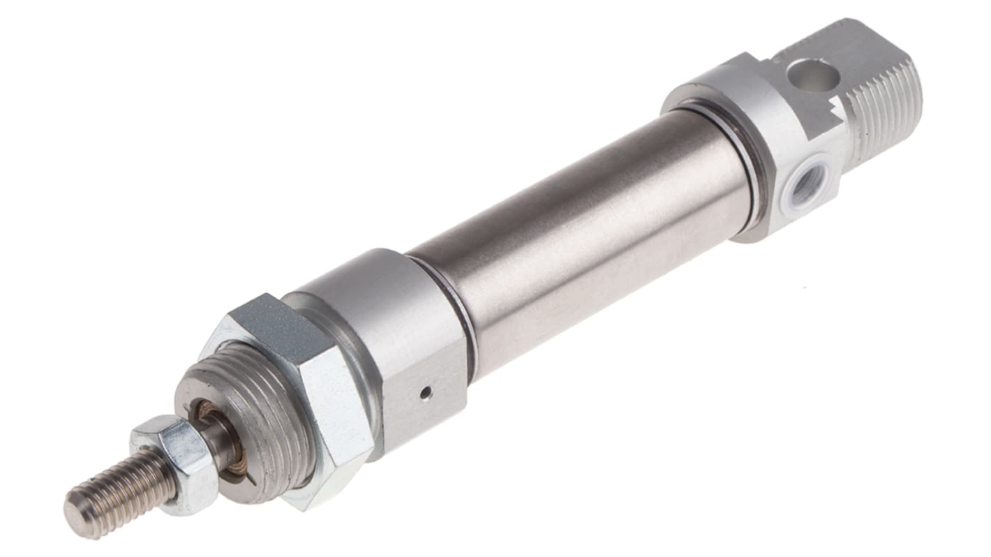 RS PRO Pneumatic Piston Rod Cylinder - 20mm Bore, 25mm Stroke, ISO 6432 Series, Single Acting