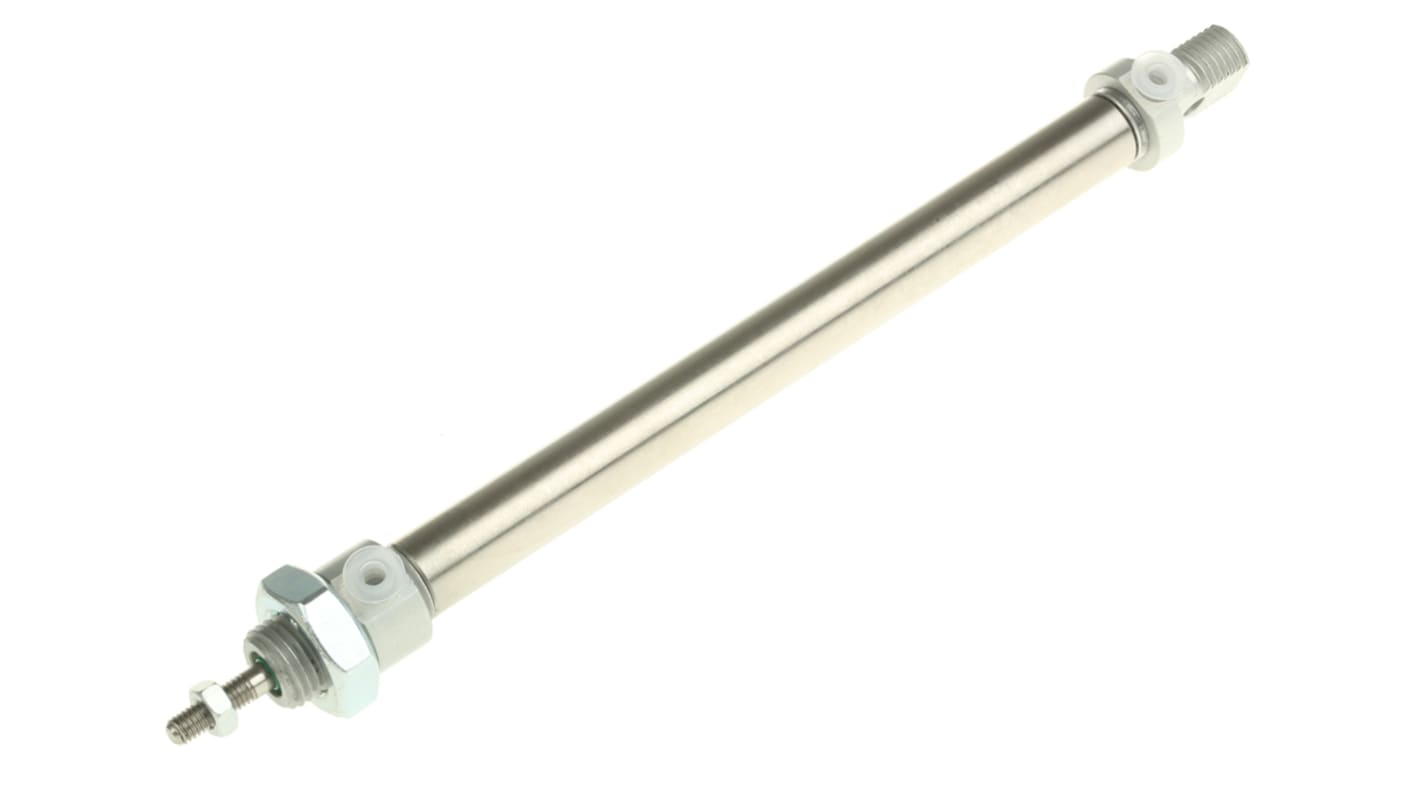 RS PRO ISO 6432 Pneumatikzylinder doppeltwirkend, Bohrung Ø 10mm / Hub 100mm, bis 10 bar