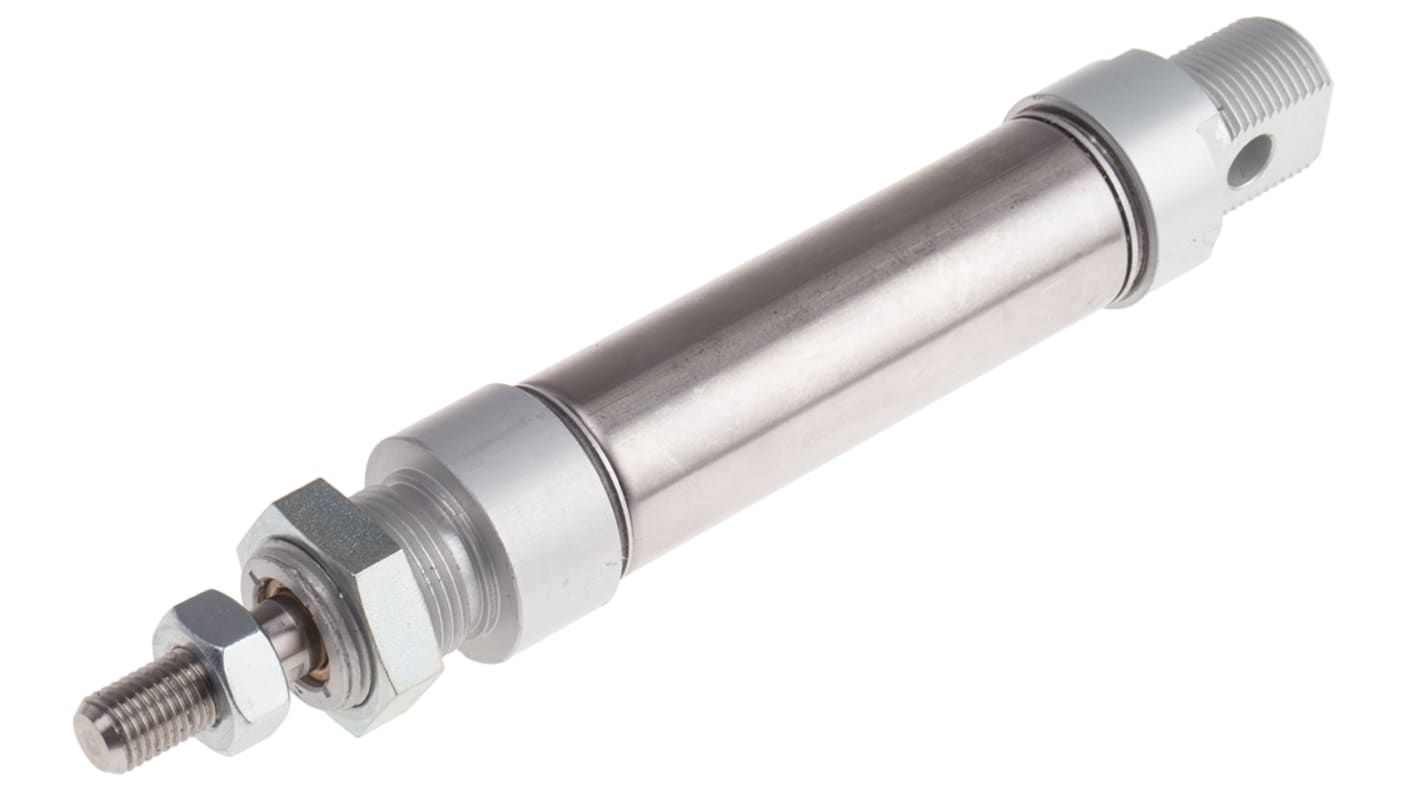 RS PRO ISO 6432 Pneumatikzylinder einfachwirkend, Bohrung Ø 25mm / Hub 50mm, bis 10bar