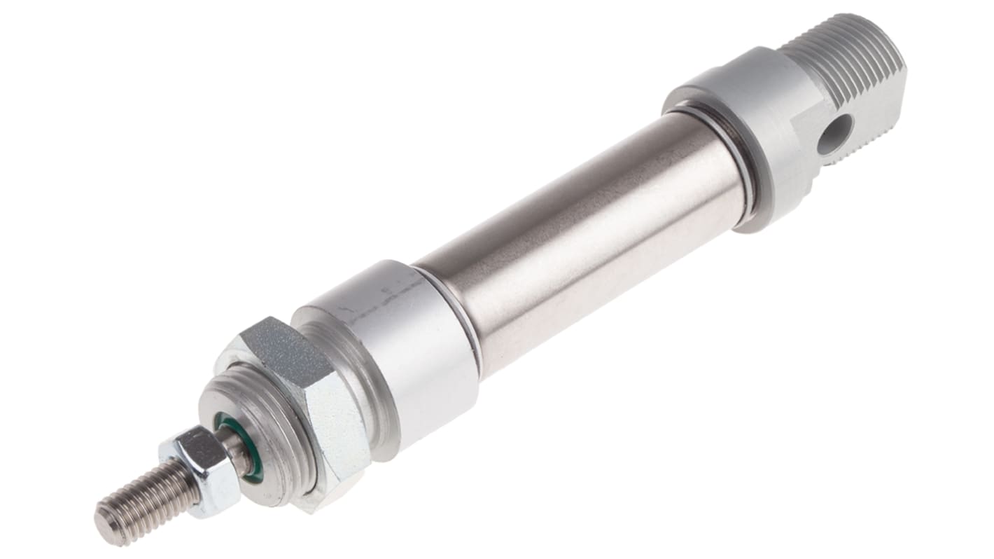 RS PRO Pneumatic Piston Rod Cylinder - 20mm Bore, 25mm Stroke, ISO 6432 Series, Double Acting