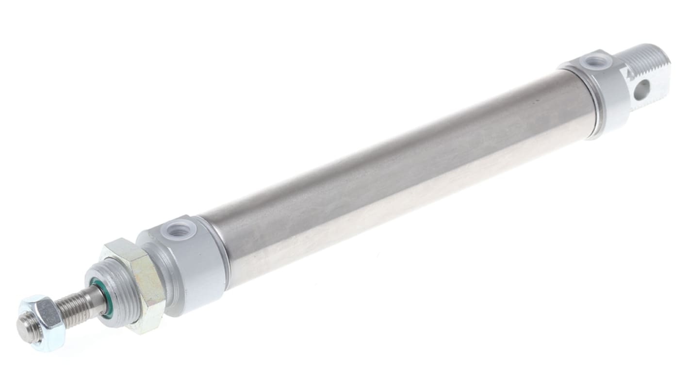 RS PRO Pneumatic Piston Rod Cylinder - 25mm Bore, 125mm Stroke, ISO 6432 Series, Double Acting