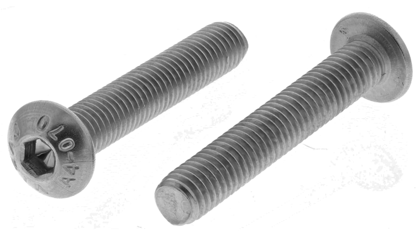 RS PRO Stainless Steel Hex Socket Button Screw, ISO 7380, M5 x 30mm