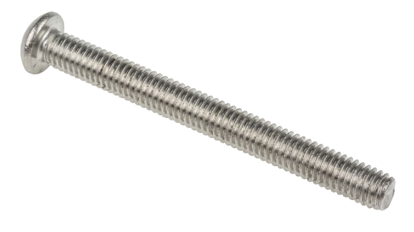 RS PRO Plain Stainless Steel Hex Socket Button Screw, ISO 7380, M6 x 60mm