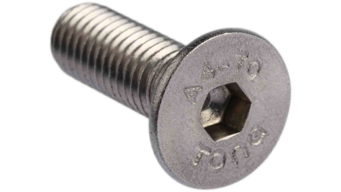 RS PRO Stainless Steel Hex Socket Countersunk Screw, ISO 10642, M8 x 25mm