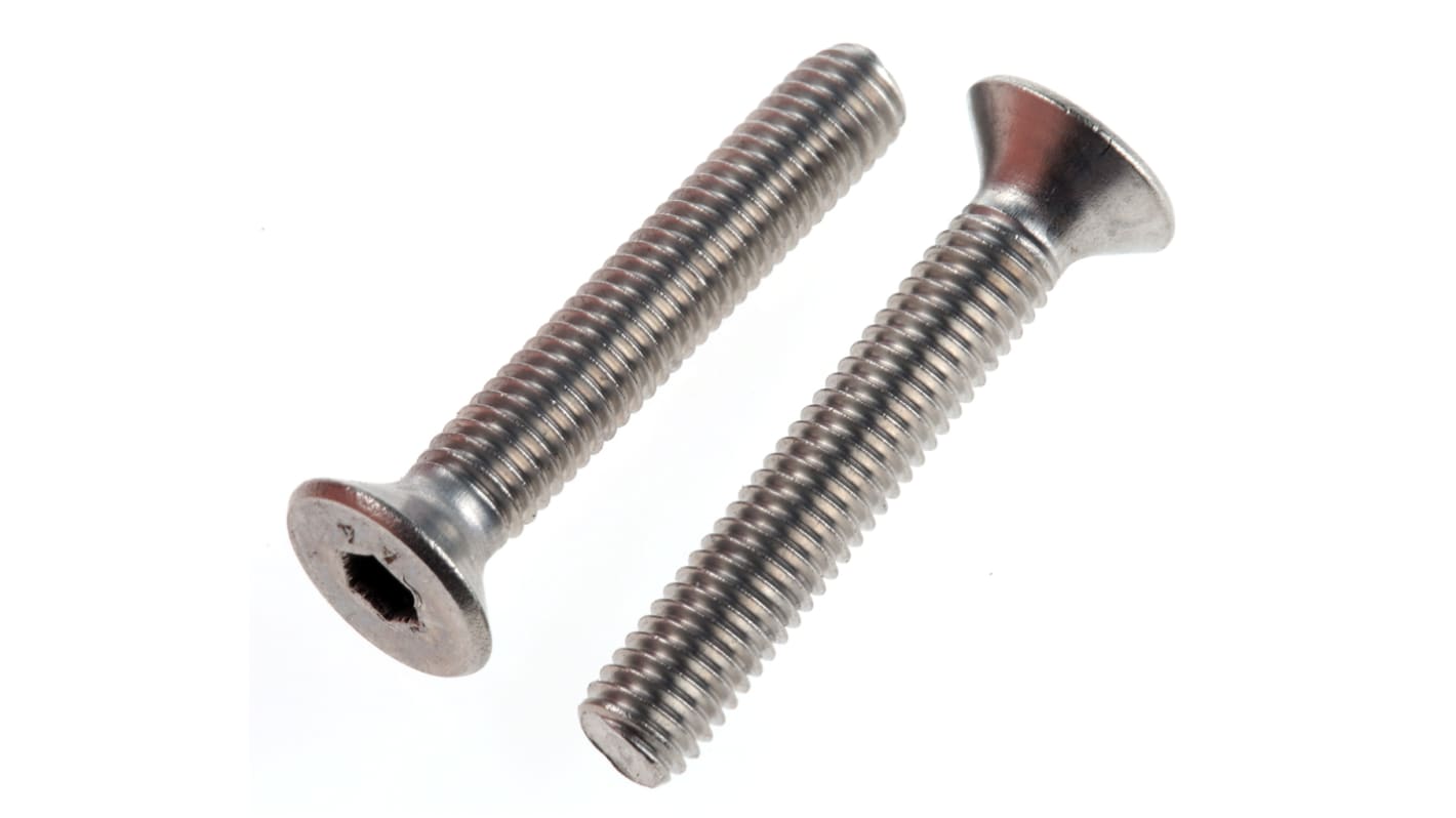 RS PRO Stainless Steel Hex Socket Countersunk Screw, ISO 10642, M5 x 30mm