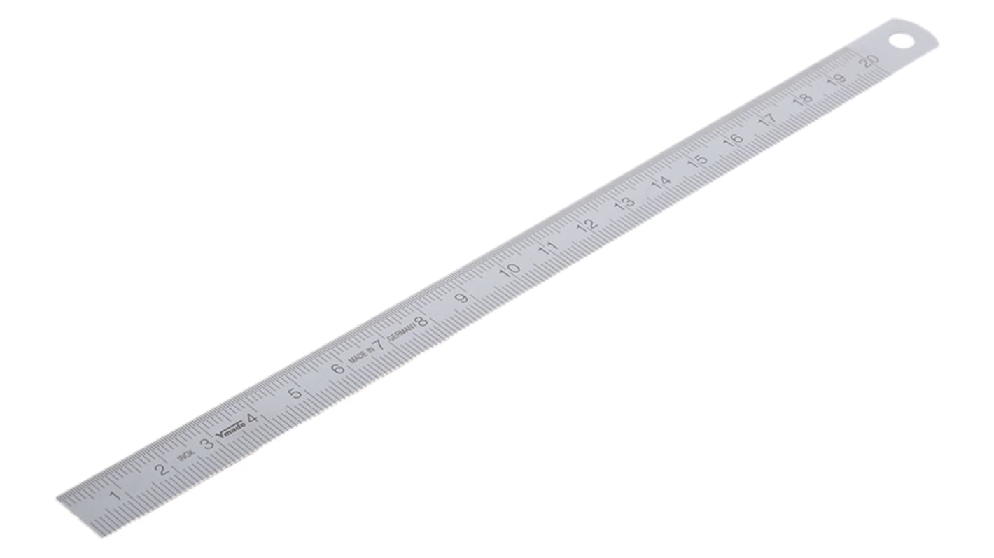 MikronTec 200mm Metrisk Lineal, Rustfrit stål