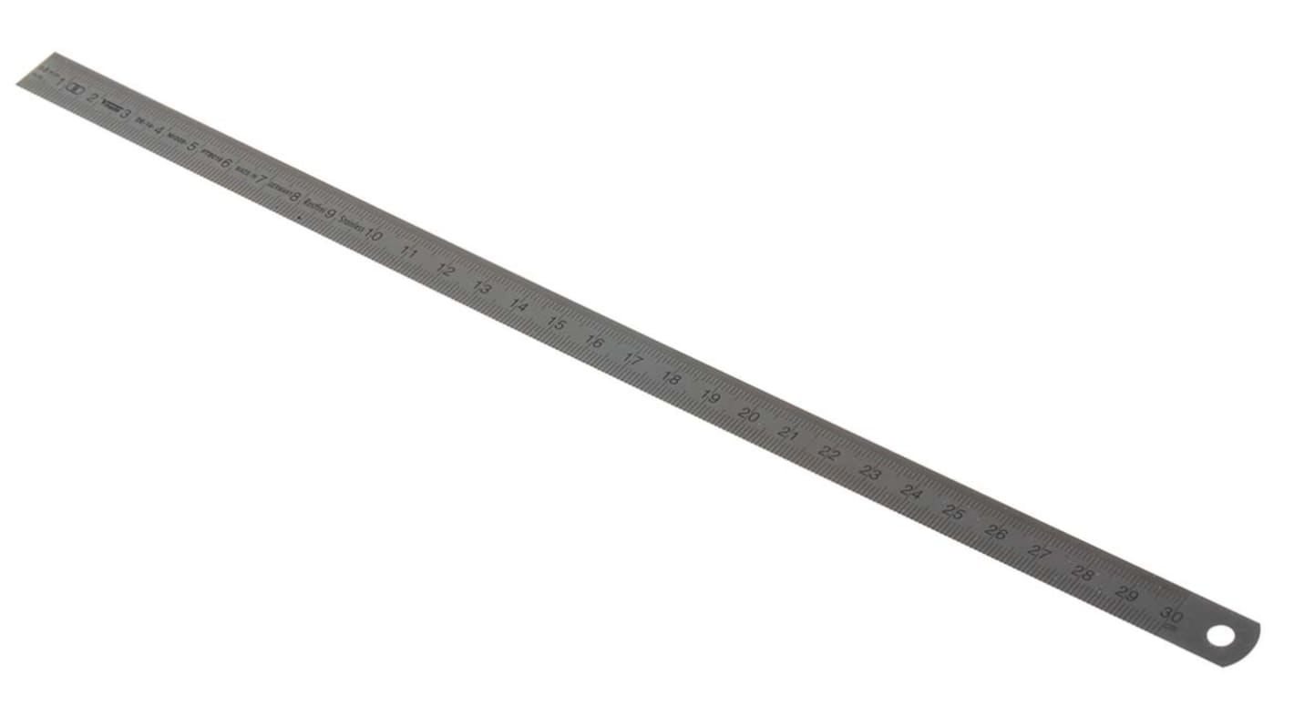 MikronTec 不锈钢平面尺, 300mm长, 13mm宽, 公制, 不可折叠
