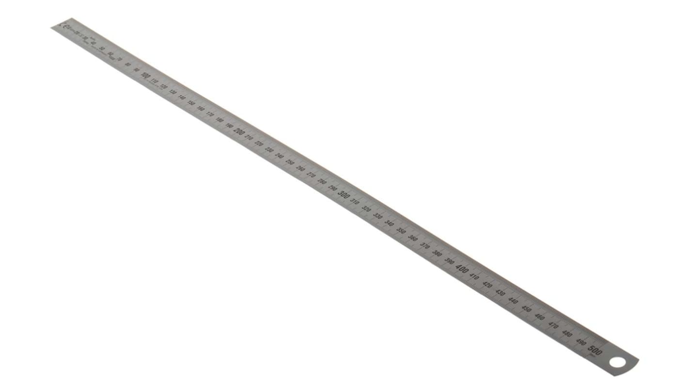 MikronTec 500mm Stainless Steel Metric Ruler, With UKAS Calibration