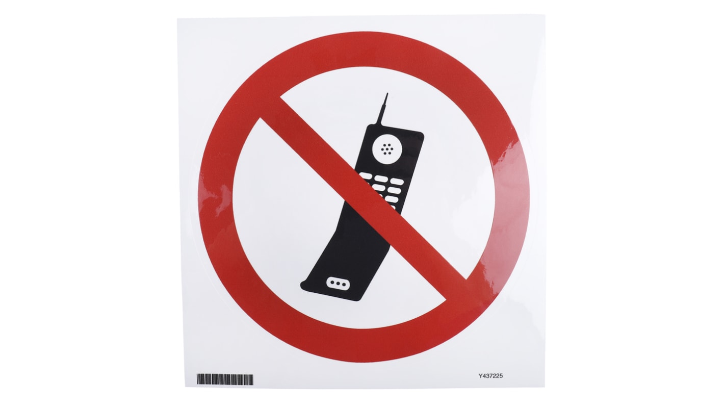 PET No Mobiles Prohibition Sign, None