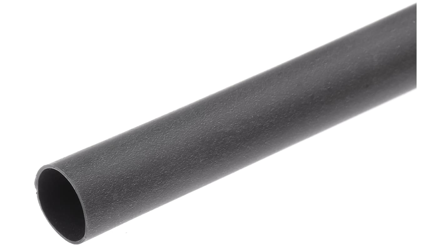 TE Connectivity Halogen Free Heat Shrink Tubing, Black 3.2mm Sleeve Dia. x 1.2m Length 2:1 Ratio, ZH-100 Series