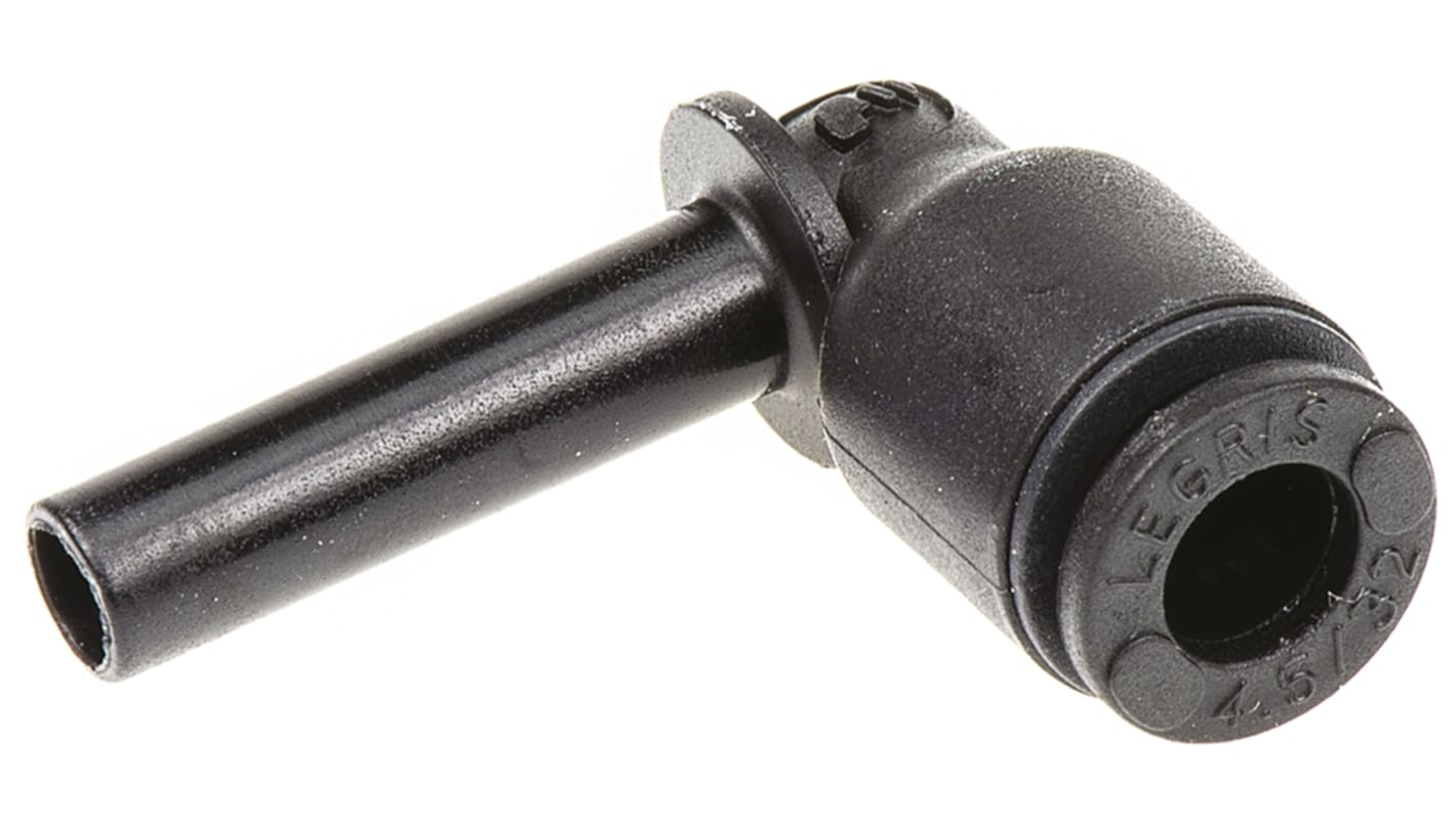 Legris LF3000 4-mm-Steckanschluss x 4-mm-Steckanschluss Winkel-Einsteckadapter, Rohr-zu-Rohr, Nylon glasfaserverstärkt,