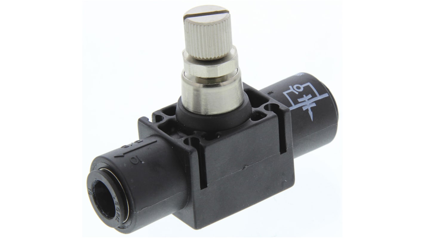 Regolatore in linea Legris serie 7770, ingresso tubo 10mm, uscita tubo 10mm