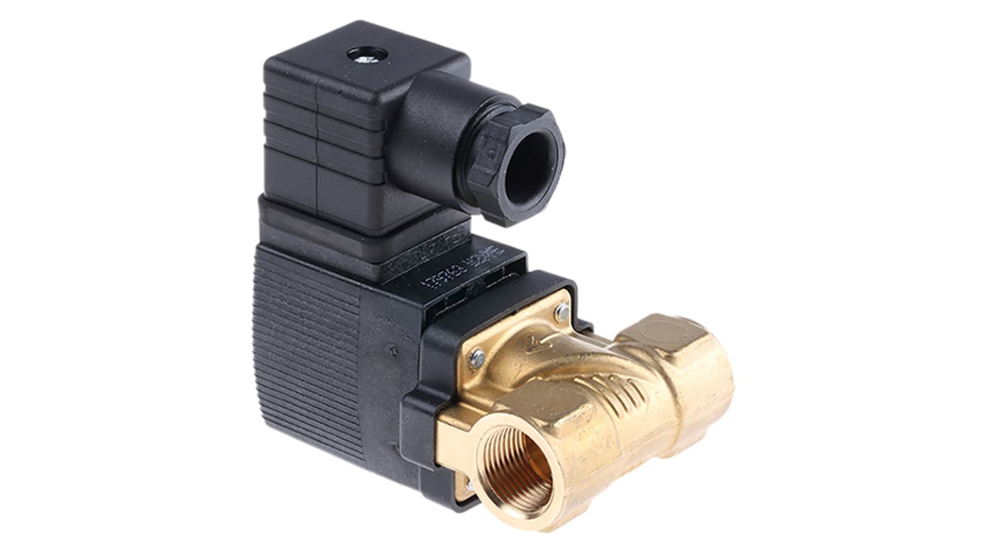 Burkert Solenoid Valve 221599, 2 port(s) , NC, 24 V ac, 3/8in