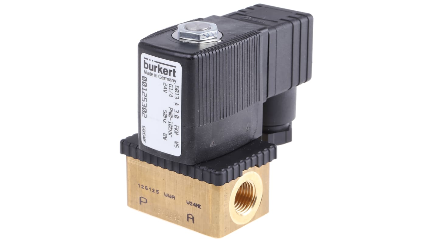 Electrovanne Burkert 6013, 24 V c.a., 2 ports , NF