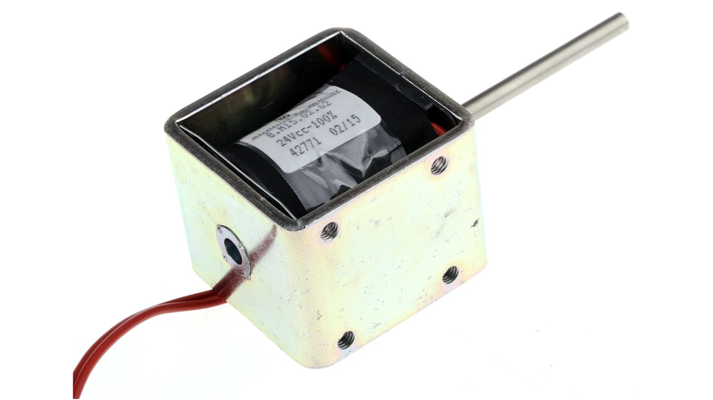 Solenoide lineare A spinta Mecalectro, 24 V c.c., corsa max. 15mm, tenuta 1 → 15N