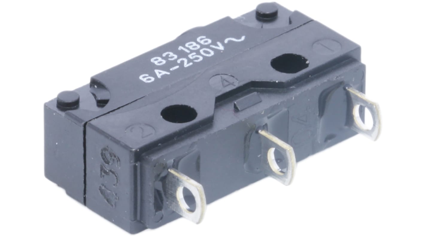 Microinterruttore, Crouzet, SPDT, 6 A a 250 V c.a., IP67, A saldare