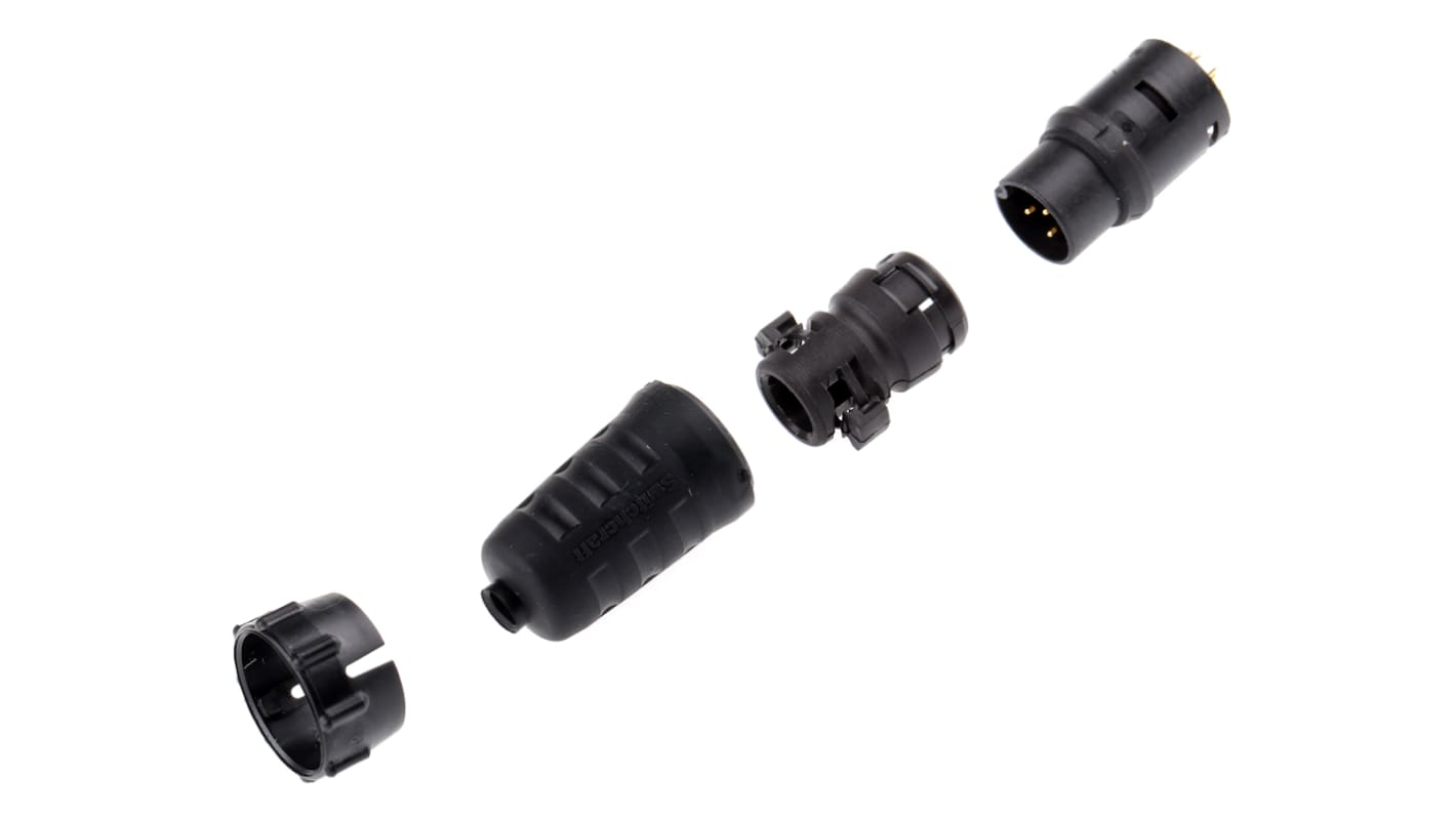 Switchcraft 标准圆形连接器插头, 6芯, 电缆安装, 焊接端接, 600.0 v, IP68，IP69K, EN3系列
